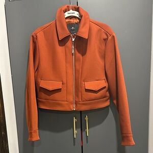 7 for all Man Kind Women's Rust Bomber Jacket